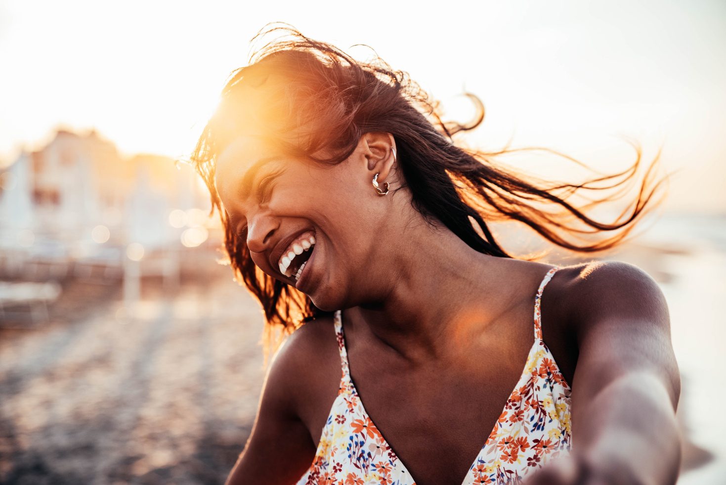 Member glowing at golden hour